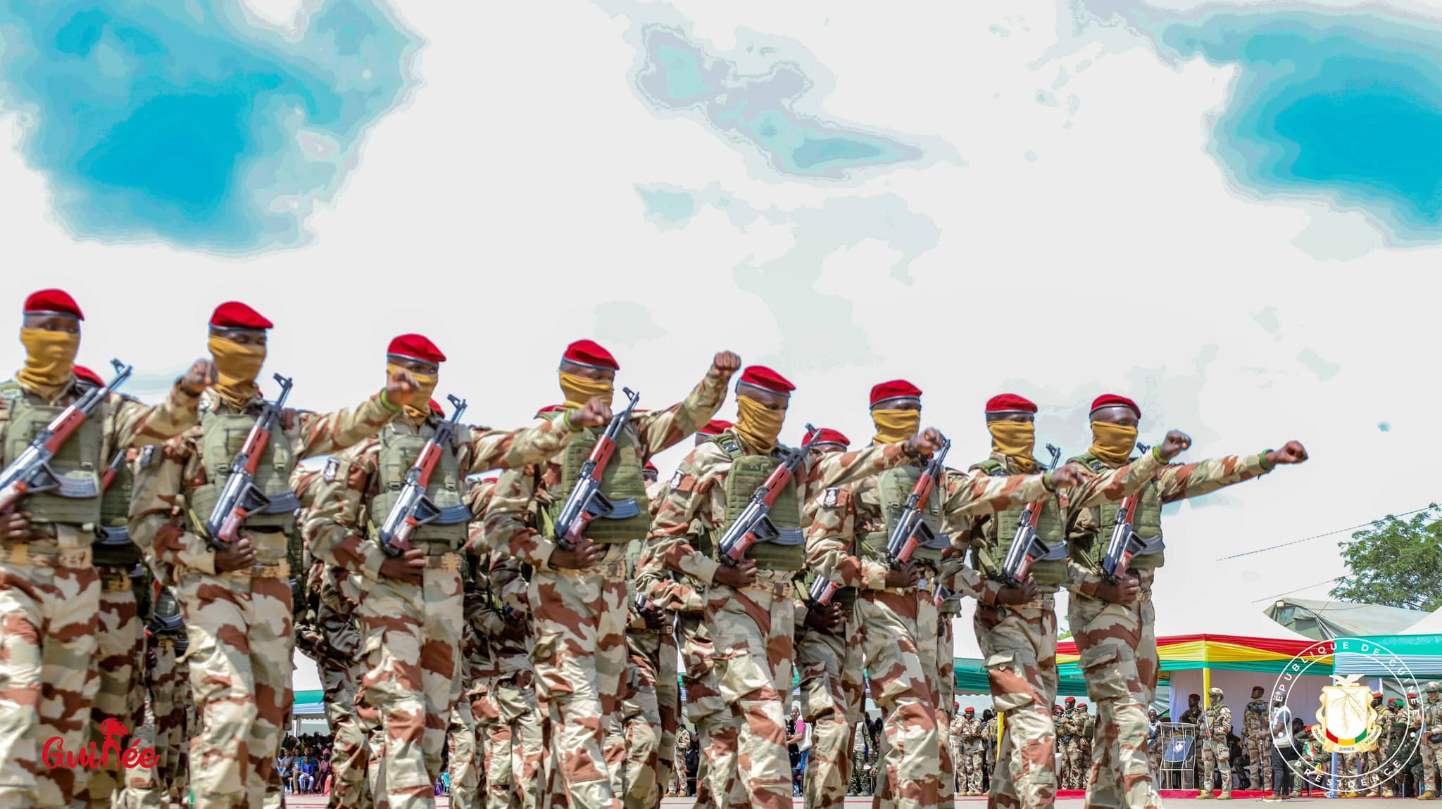 Can-2024 : Le drapeau Guinéen remis au Sily national dans une base des  forces spéciales